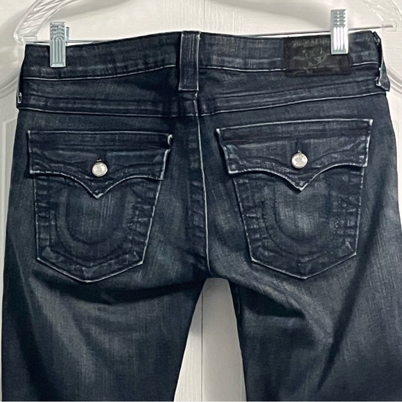 TRUE RELIGION women’s size 27 JULIE Denim Jeans with bling low rise streetwear - Picture 5 of 14